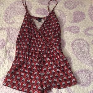 Red overall short